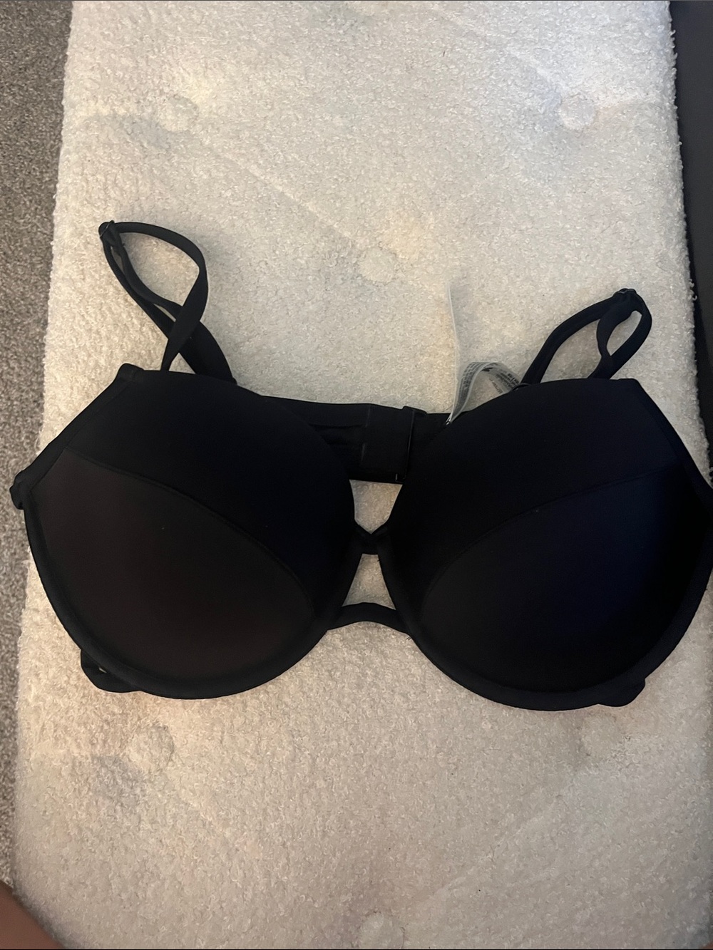 PINK Victoria's Secret Black Molded Push-Up Bikini Top